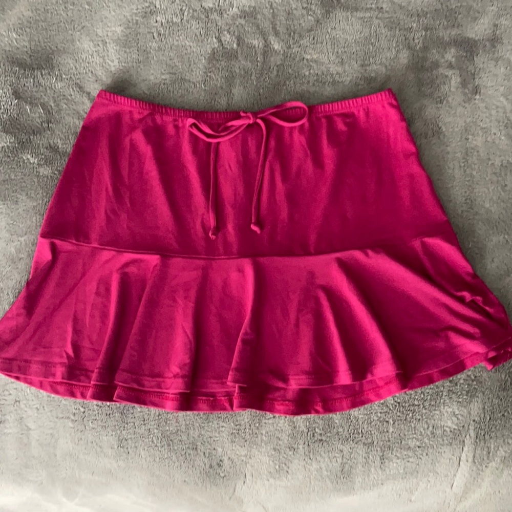 Hot pink mini skirt